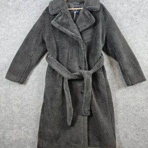 GAP Women's Long Sherpa Coat NEW NWT Terra Brown Size M Belted RETAIL $168‎ WARM